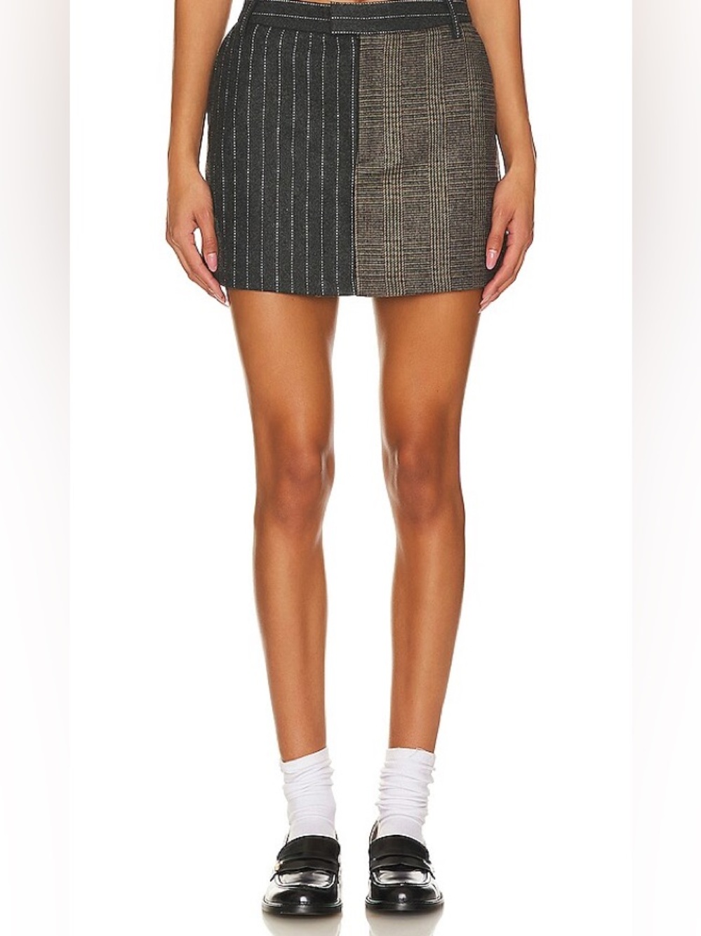 Rails Prim Skirt in Pinstripe Plaid Mix Gray Size 6